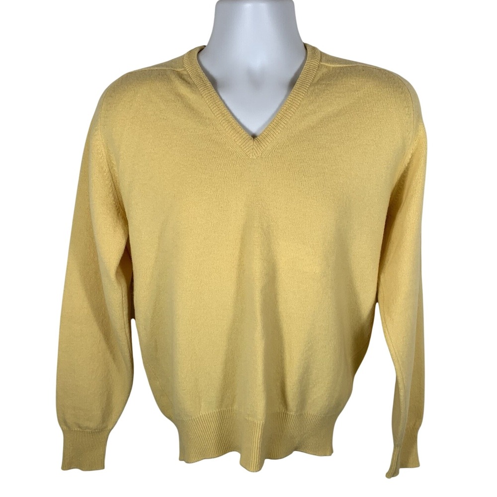 Alan Paine Pure 100% Lambswool V Neck Sweater VTG Made in England Size 42 LG 327
